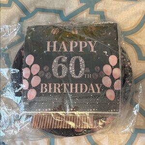 Elegant 60th Birthday Party Set - Pink and Black